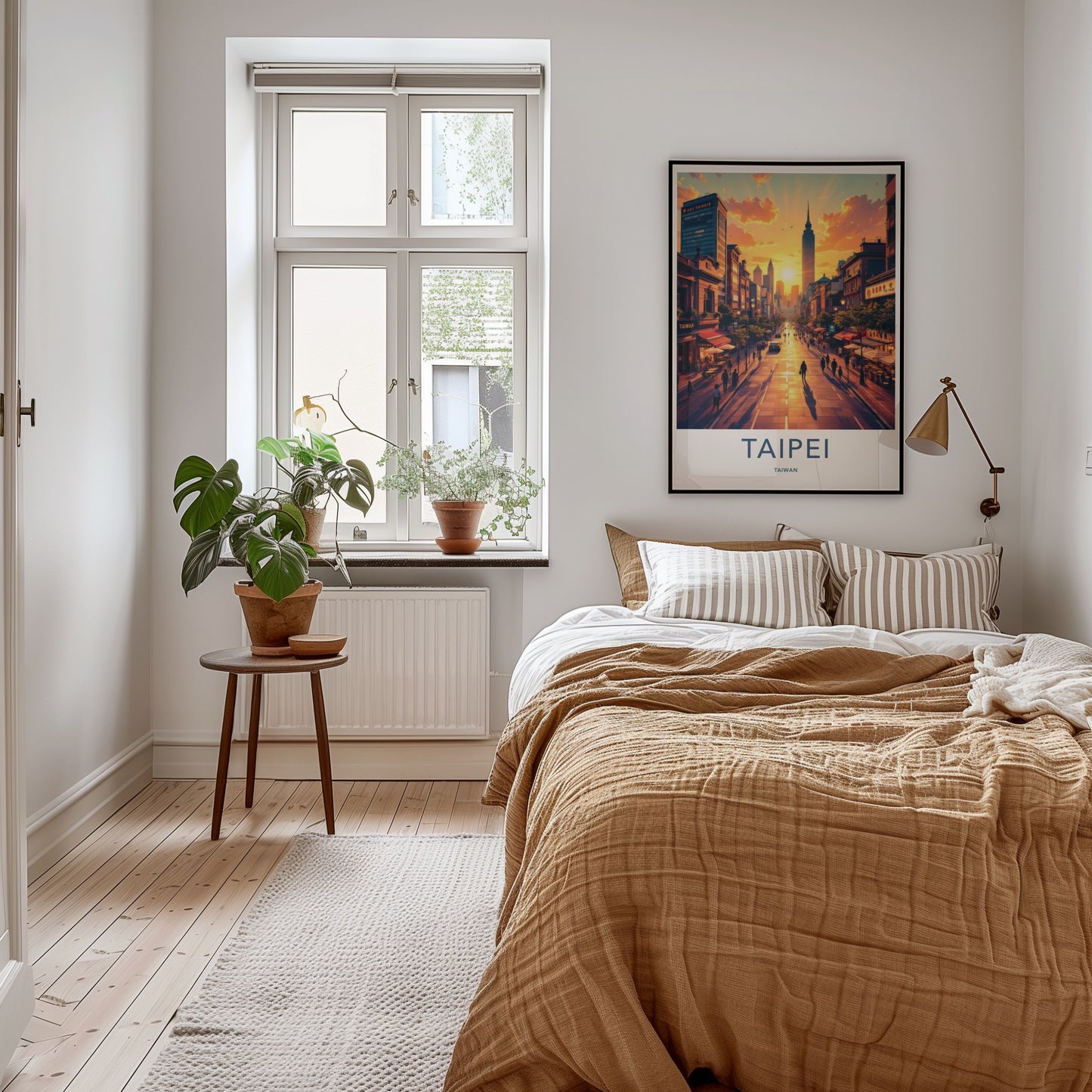 Taipei Poster - Taiwan Travel Art - Golden hour cityscape Home Decor