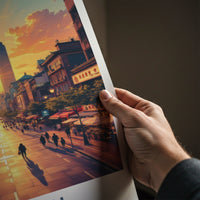 Taipei Poster - Taiwan Travel Art - Golden hour cityscape Home Decor
