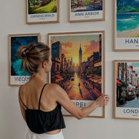 Taipei Poster - Taiwan Travel Art - Golden hour cityscape Home Decor