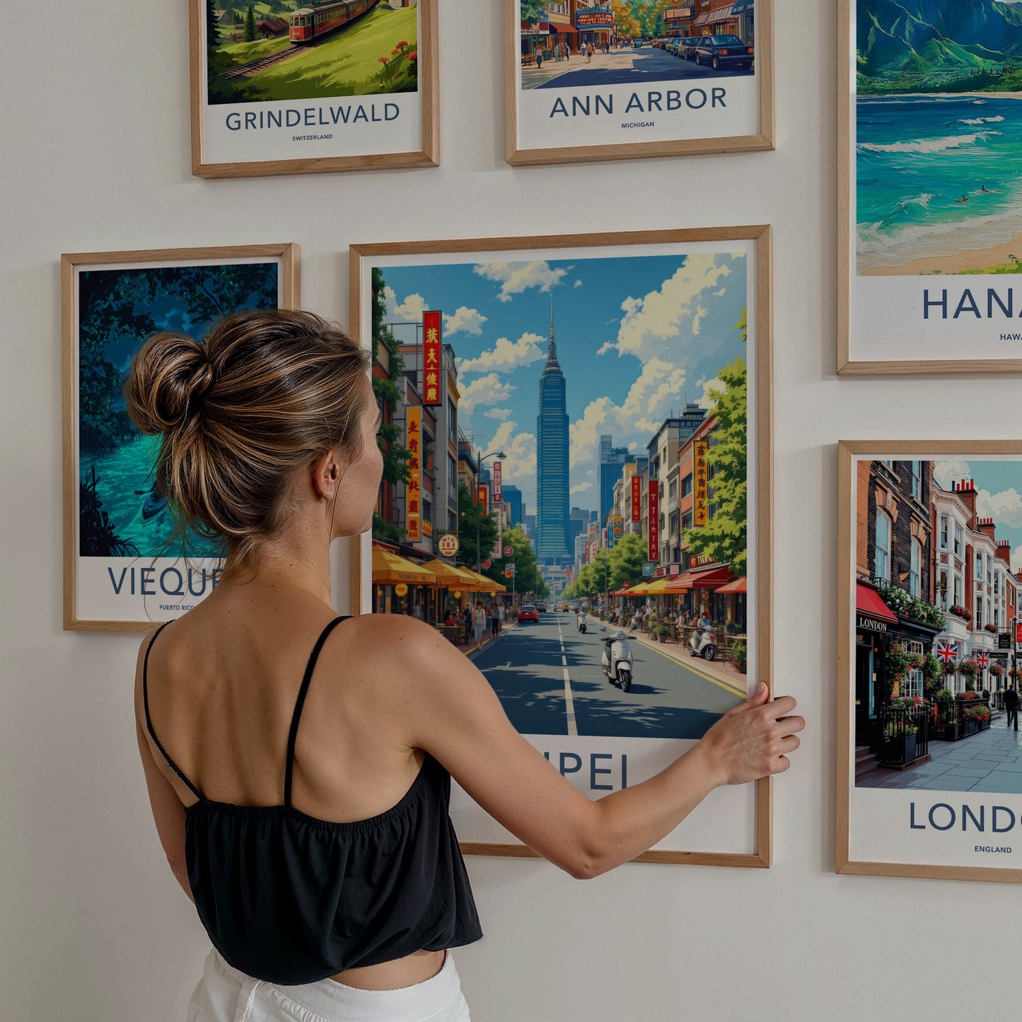 Taipei Poster - Taiwan Travel Art - Vibrant Urban Scene Home Decor