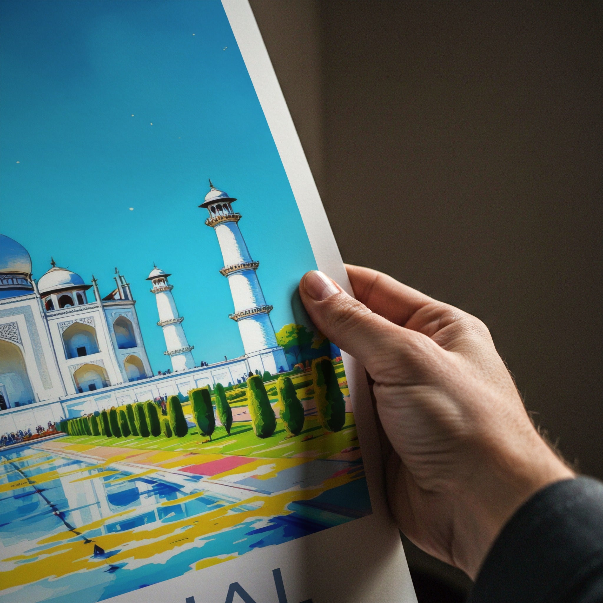 Taj Mahal Poster - India Uttar Pradesh Majestic Mausoleum Fine Art Home Decor