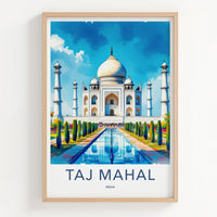 Taj Mahal Poster - India Uttar Pradesh Reflecting Pool Gallery Art