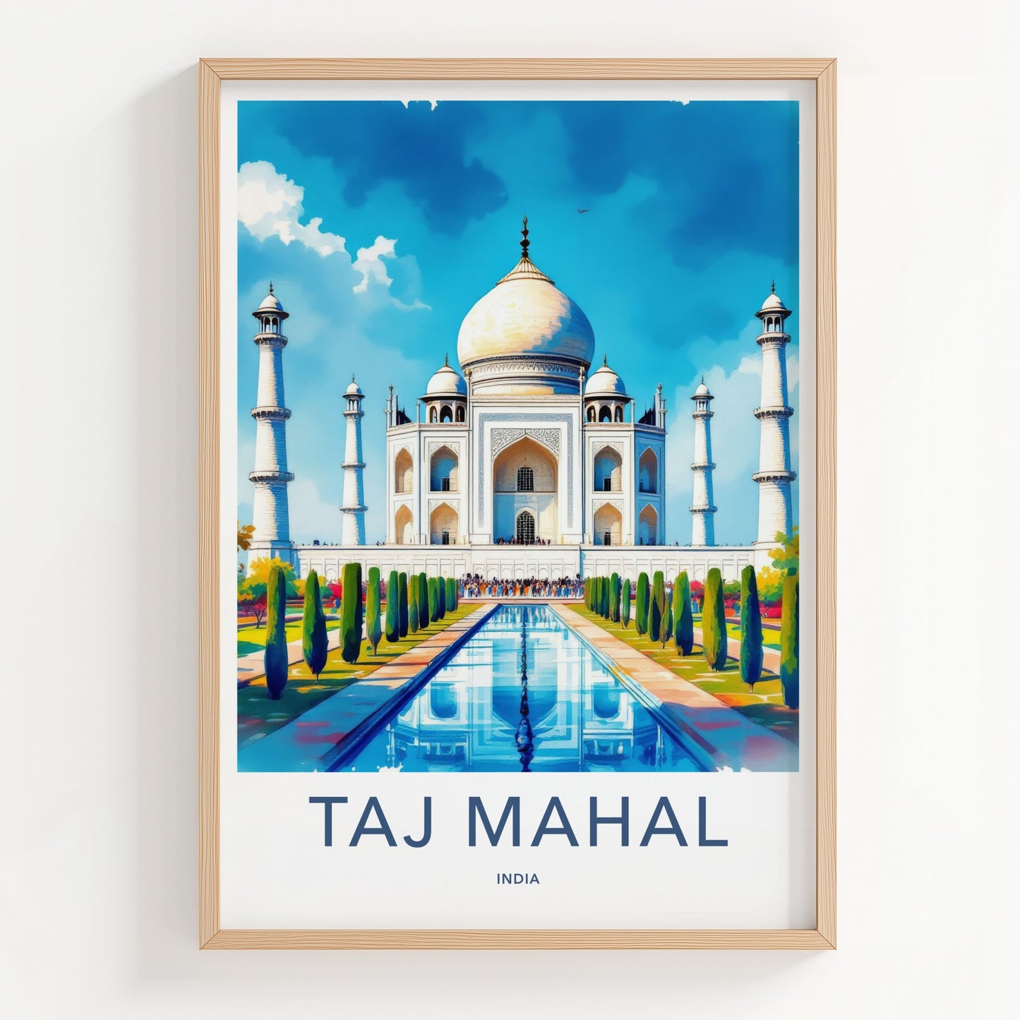 Taj Mahal Poster - India Uttar Pradesh Reflecting Pool Gallery Art