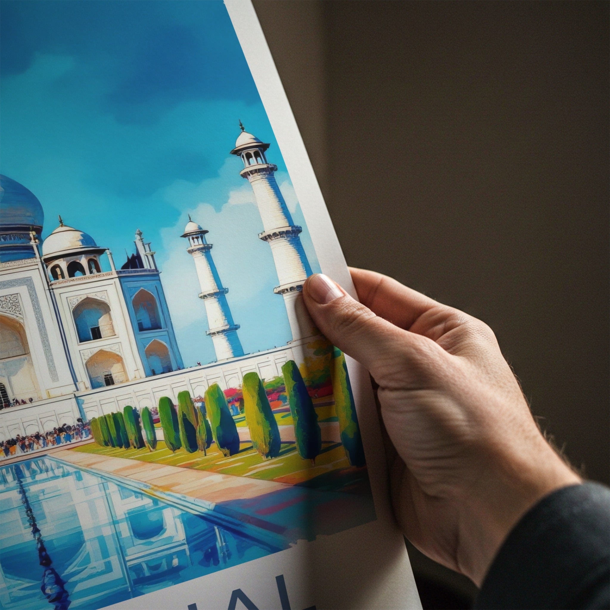 Taj Mahal Poster - India Uttar Pradesh Reflecting Pool Gallery Art