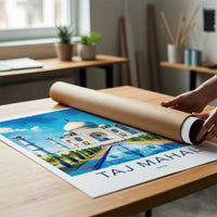 Taj Mahal Poster - India Uttar Pradesh Reflecting Pool Gallery Art