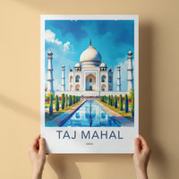 Taj Mahal Poster - India Uttar Pradesh Reflecting Pool Gallery Art