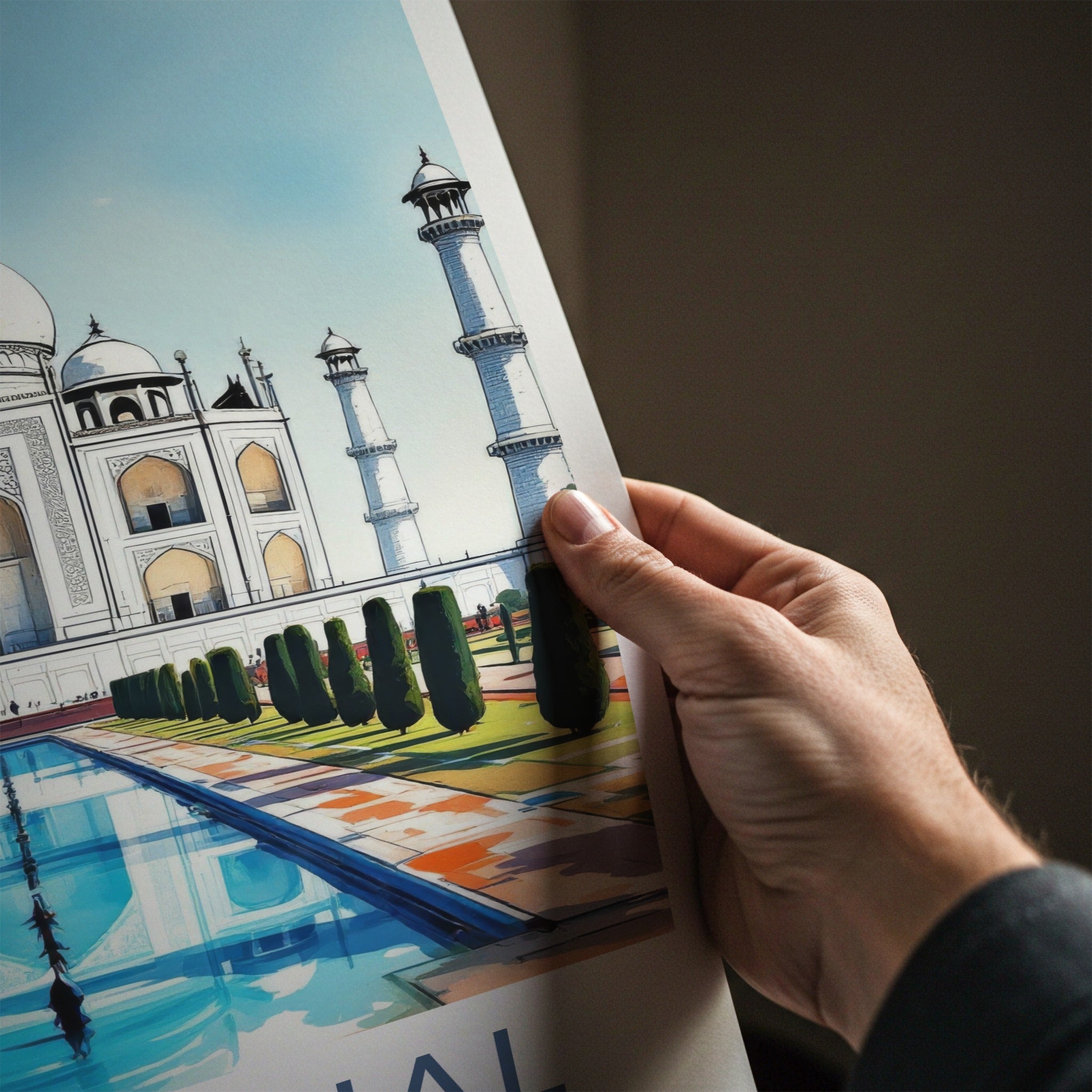 Taj Mahal Poster - India Uttar Pradesh Reflective Pool Wall Decor