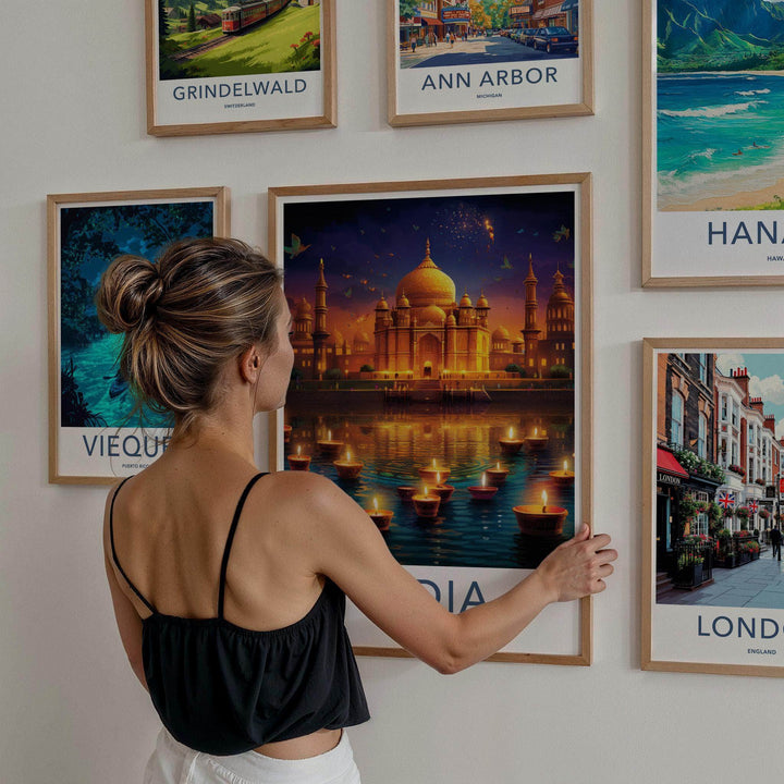 Taj Mahal Poster - India Wall Art Featuring Mughal Architecture