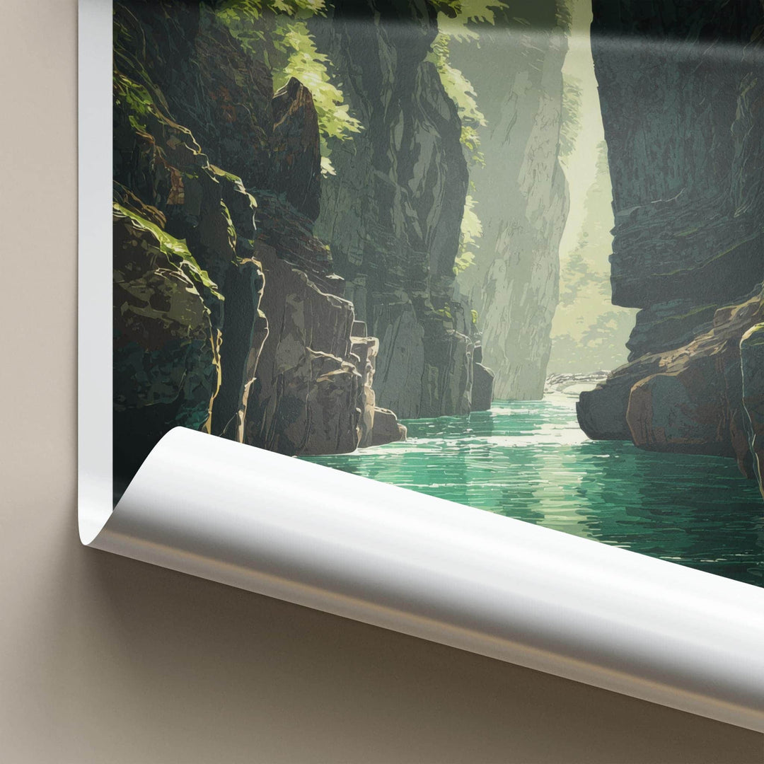 Takachiho Poster - Japan Travel Art - Emerald Gorge Waters Home Decor