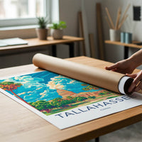 Tallahassee Poster - Florida Travel Art - Capitol vibrant sky Home Decor