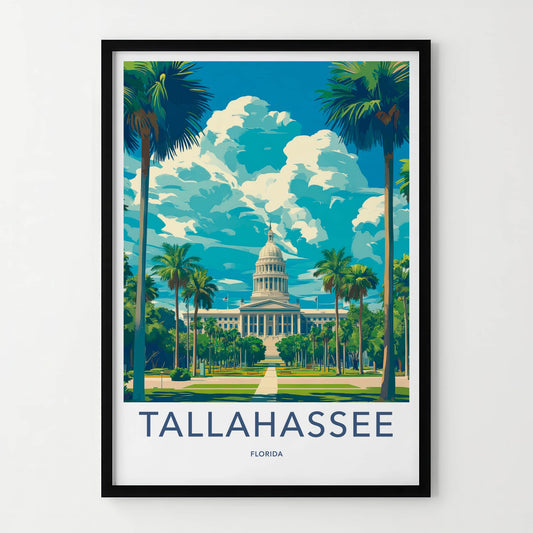 Tallahassee Poster - Florida Travel Art - Grand Capitol Palms Home Decor