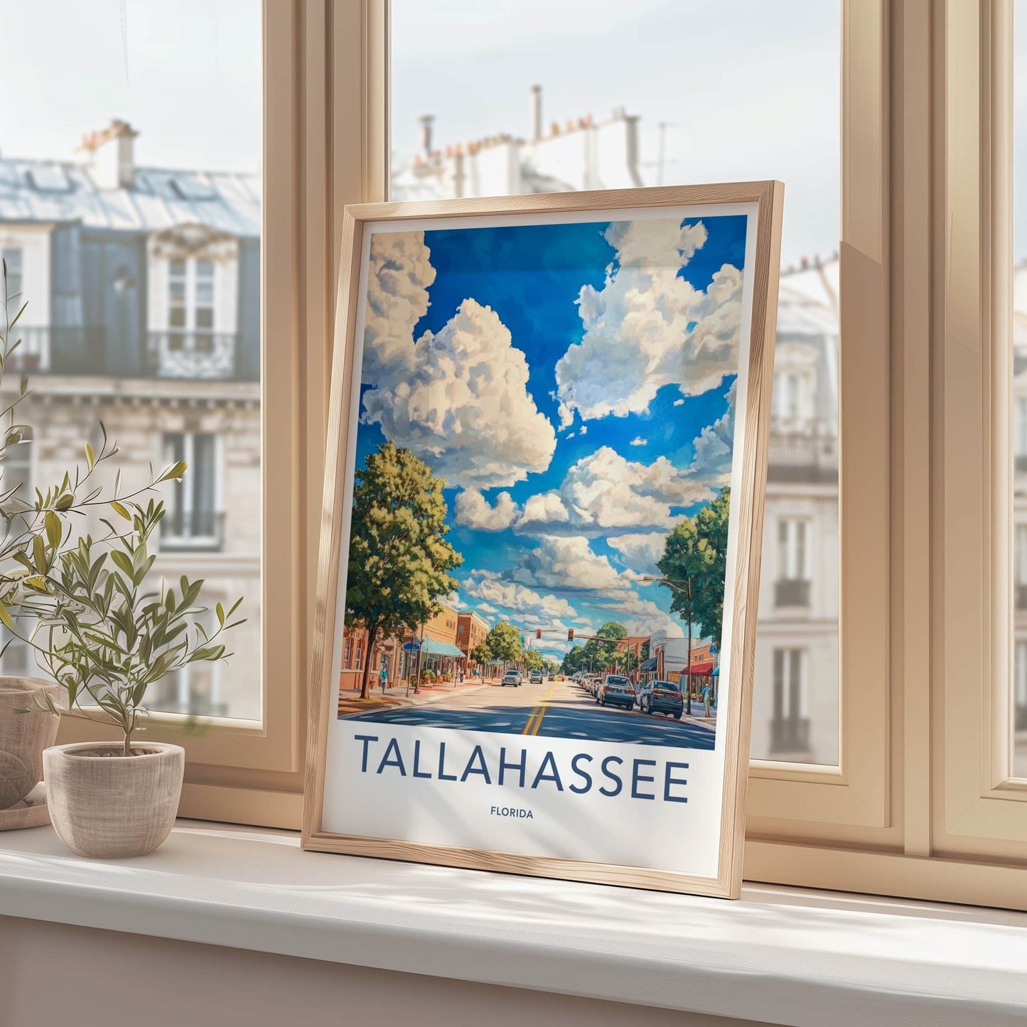 Tallahassee Poster - Florida Travel Art - Vibrant City Street Home Decor