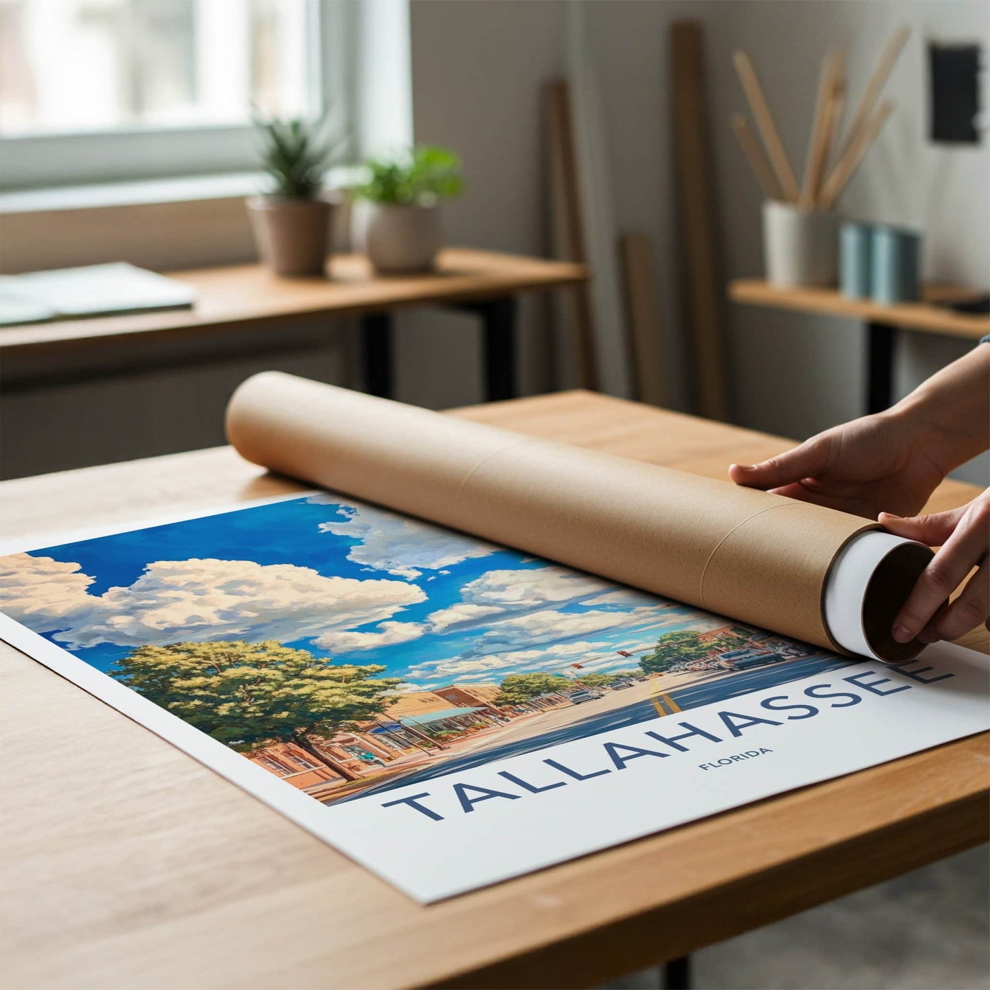 Tallahassee Poster - Florida Travel Art - Vibrant City Street Home Decor