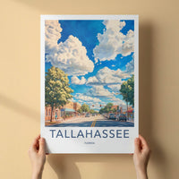 Tallahassee Poster - Florida Travel Art - Vibrant City Street Home Decor