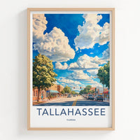 Tallahassee Poster - Florida Travel Art - Vibrant City Street Home Decor