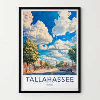 Tallahassee Poster - Florida Travel Art - Vibrant City Street Home Decor