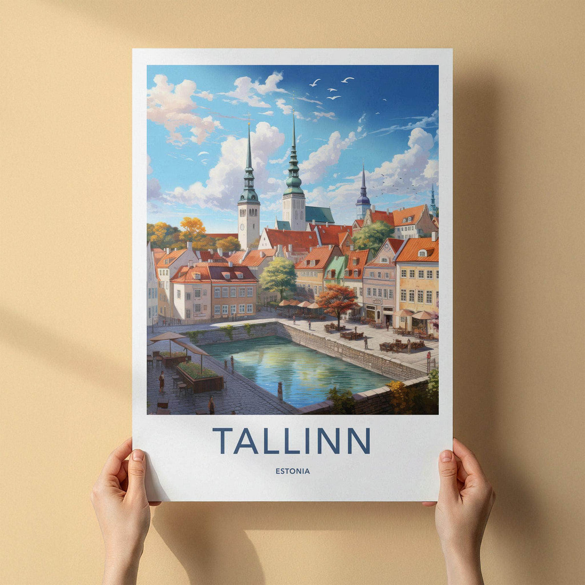 Tallinn Poster - Estonia Wall Art Featuring Medieval Cityscape