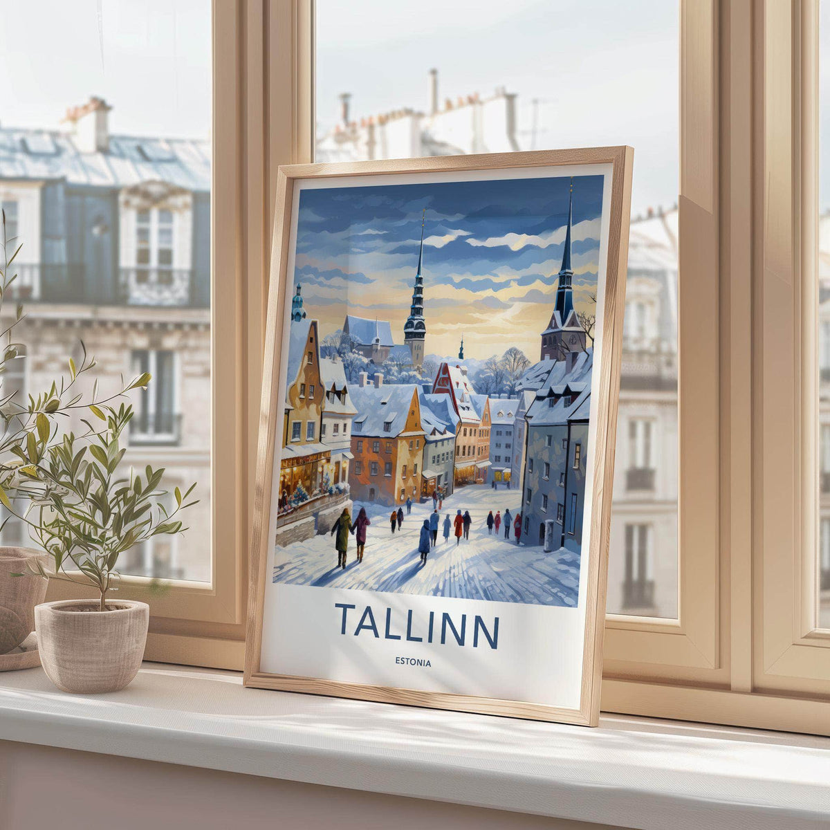 Tallinn Wall Art - Snowy Cityscape Art