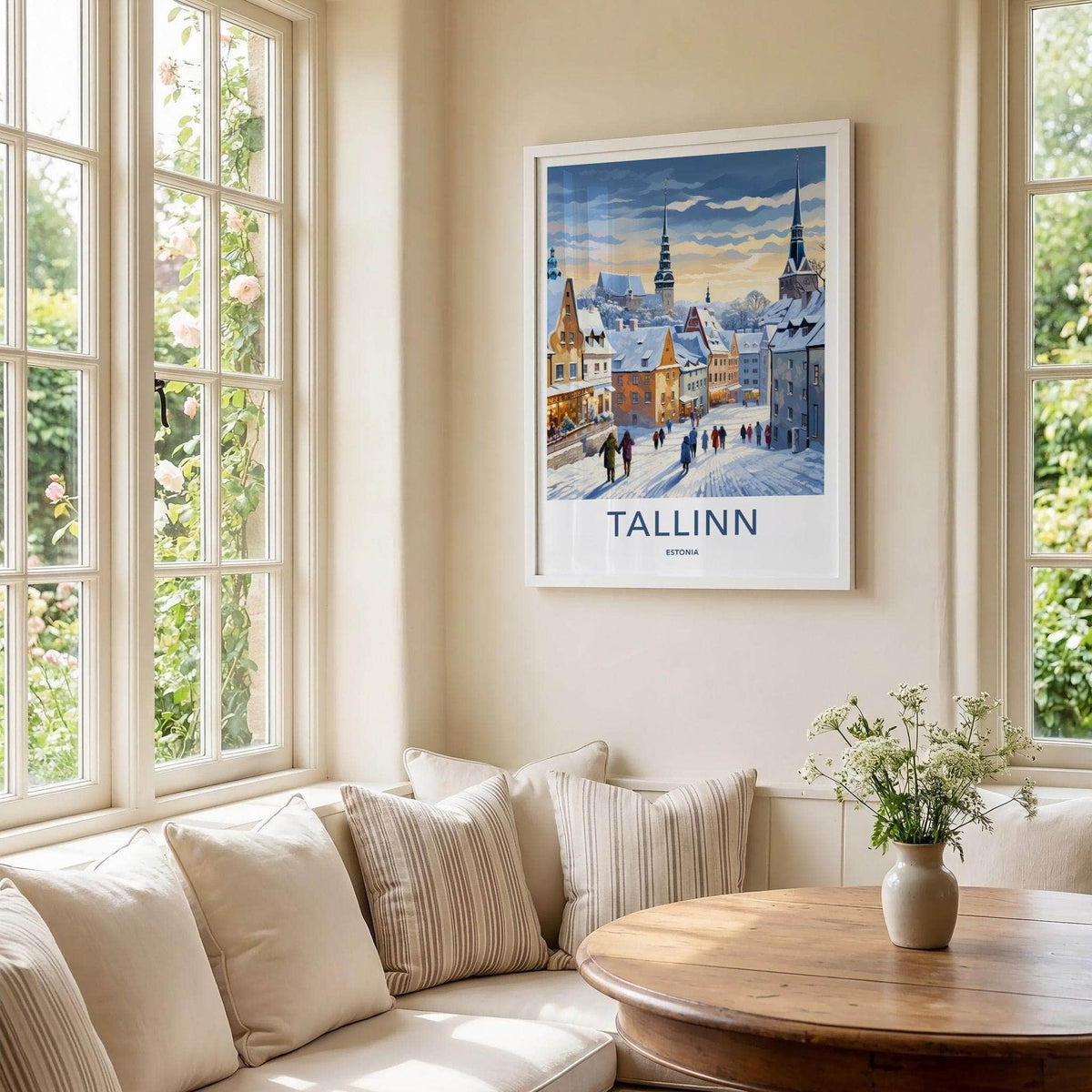 Tallinn Wall Art - Snowy Cityscape Art