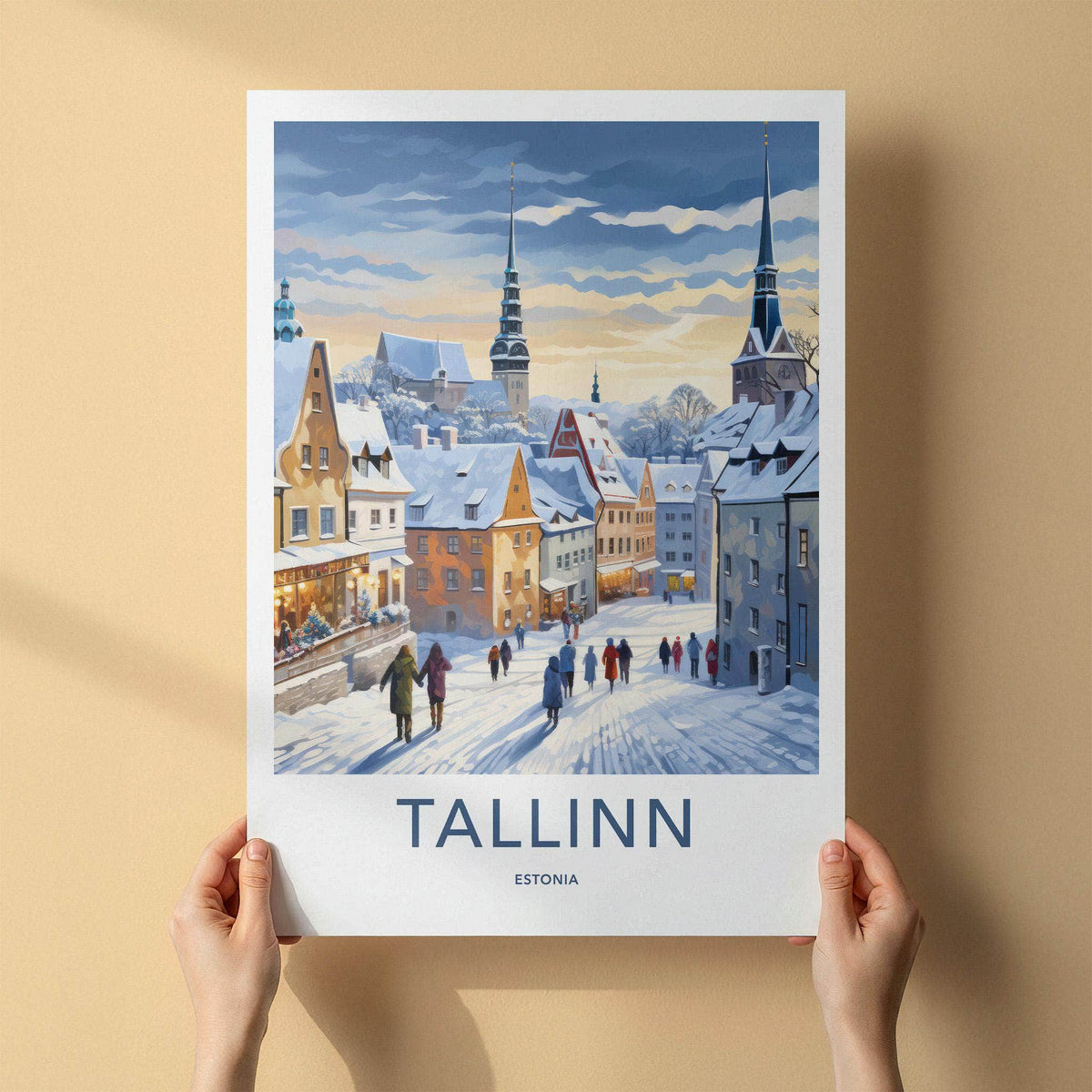 Tallinn Wall Art - Snowy Cityscape Art