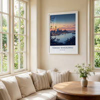 Tamaki Makaurau Poster - New Zealand Travel Art - Harbor City Skyline Home Decor
