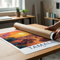 Tamale Poster - Ghana Travel Art - Golden Market Scene Home Decor