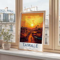 Tamale Poster - Ghana Travel Art - Golden Market Street Home Decor