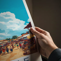 Tamale Poster - Ghana Travel Art - Lively Outdoor Market Home Decor