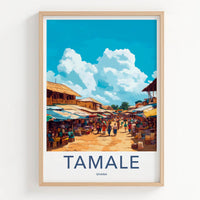 Tamale Poster - Ghana Travel Art - Lively Outdoor Market Home Decor