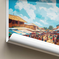 Tamale Poster - Ghana Travel Art - Lively Outdoor Market Home Decor