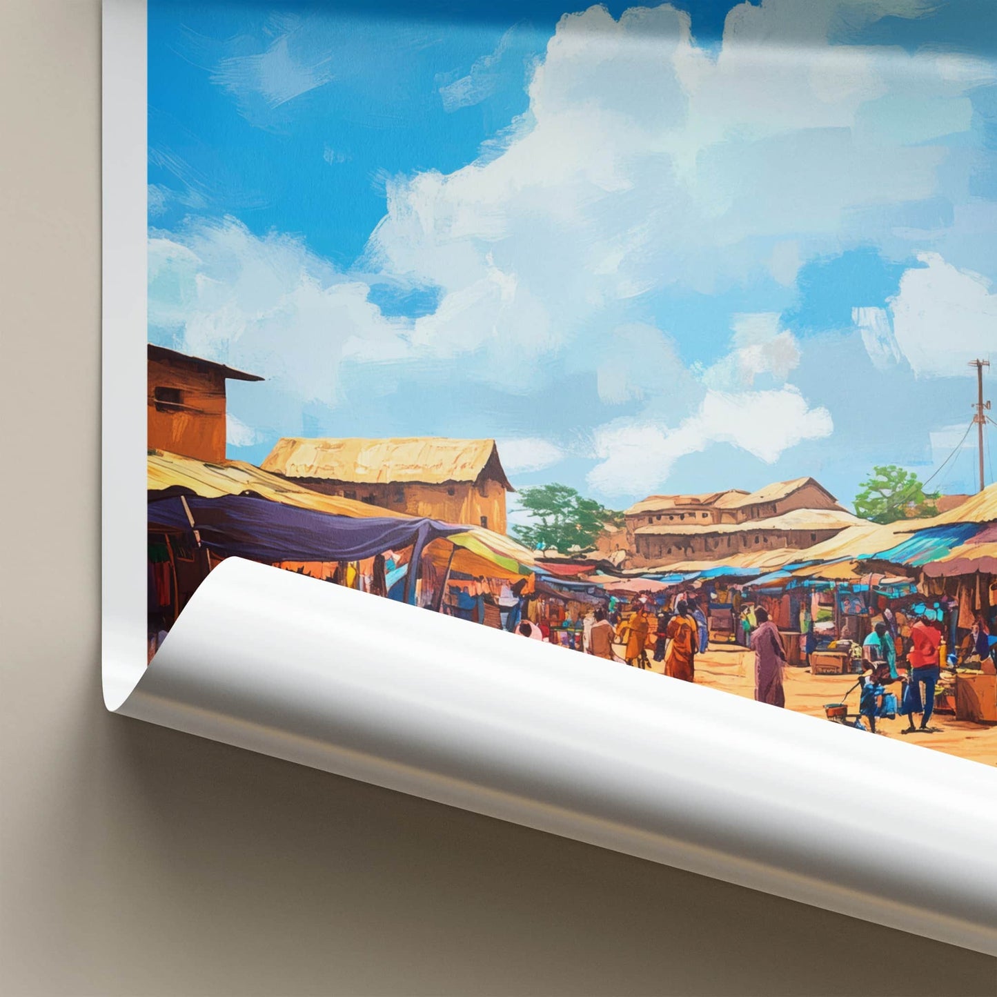 Tamale Poster - Ghana Travel Art - Vibrant Market Scene Home Decor