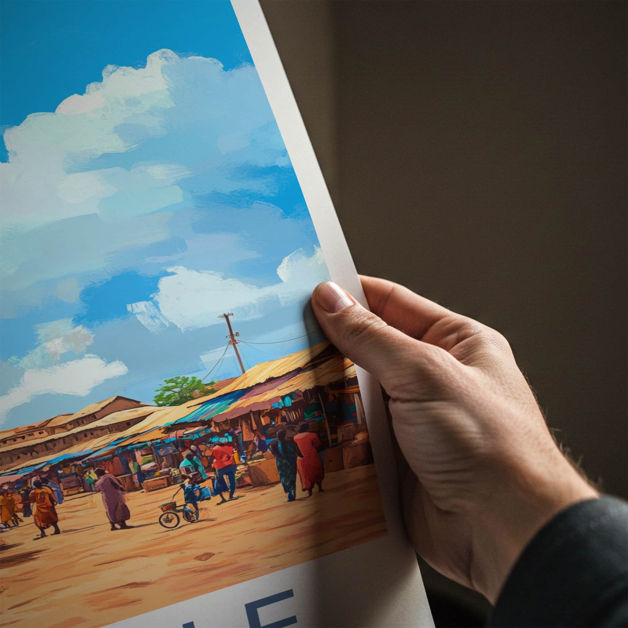 Tamale Poster - Ghana Travel Art - Vibrant Market Scene Home Decor