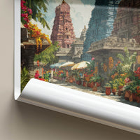 Tamil Nadu Poster - India Travel Art - Colorful Temple Town Home Decor