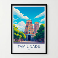 Tamil Nadu Poster - India Travel Print - Tamil Nadu Temple Gopuram Gallery Art