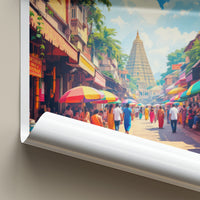 Tamil Nadu Poster - India Wall Art - Tamil Nadu Street Market Temple Gift