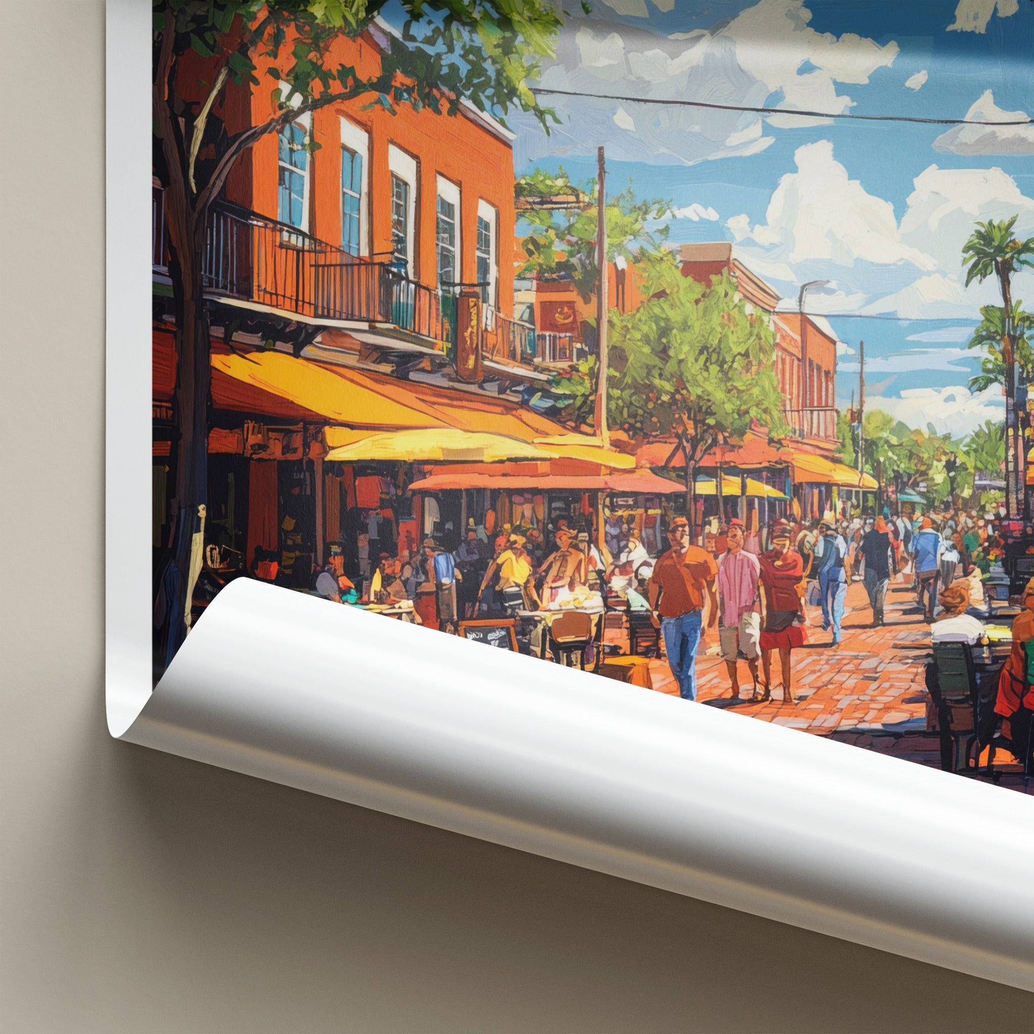 Tampa Poster - Florida Wall Art - Lively City Street Home Decor