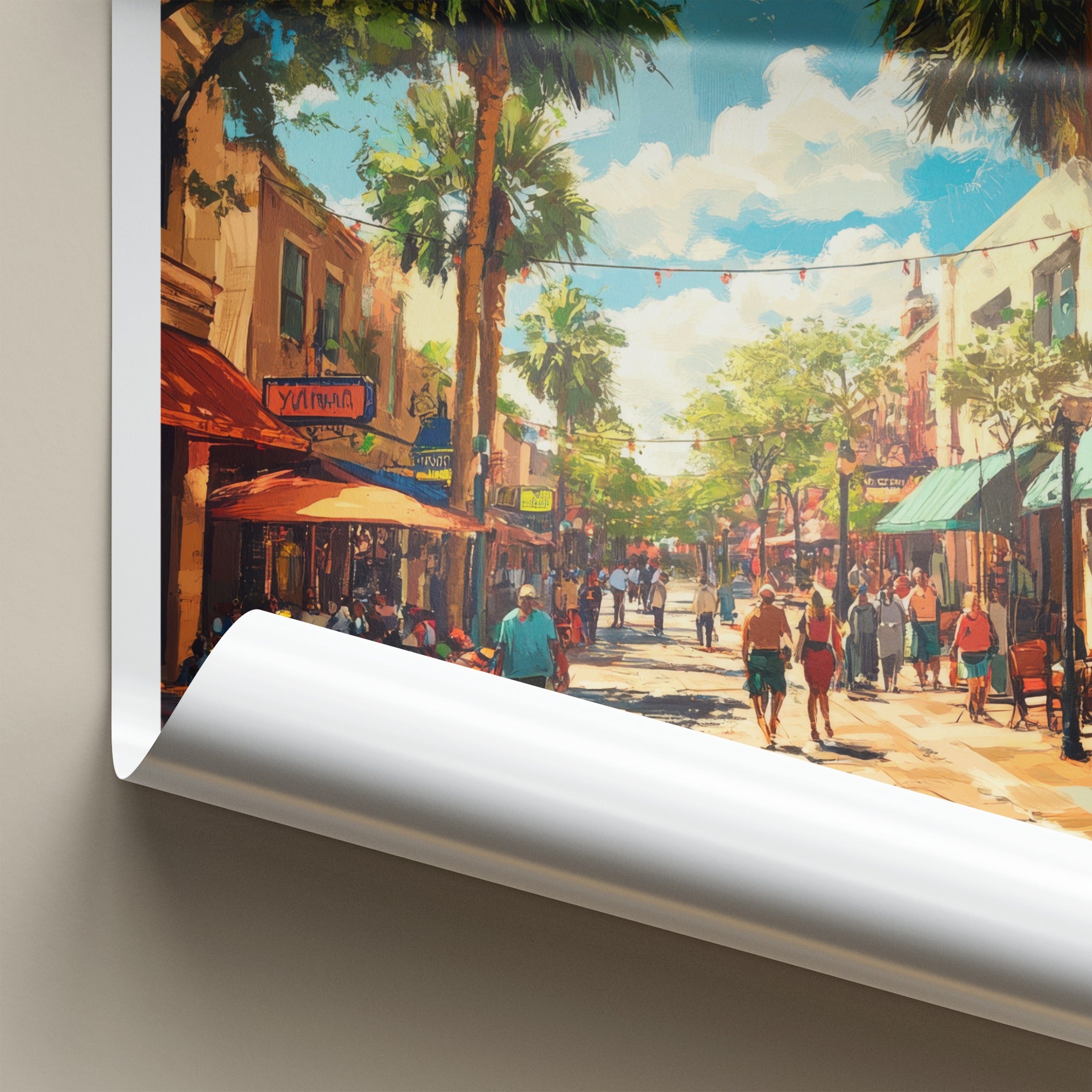 Tampa Poster - Florida Wall Art - Vibrant City Street Home Decor