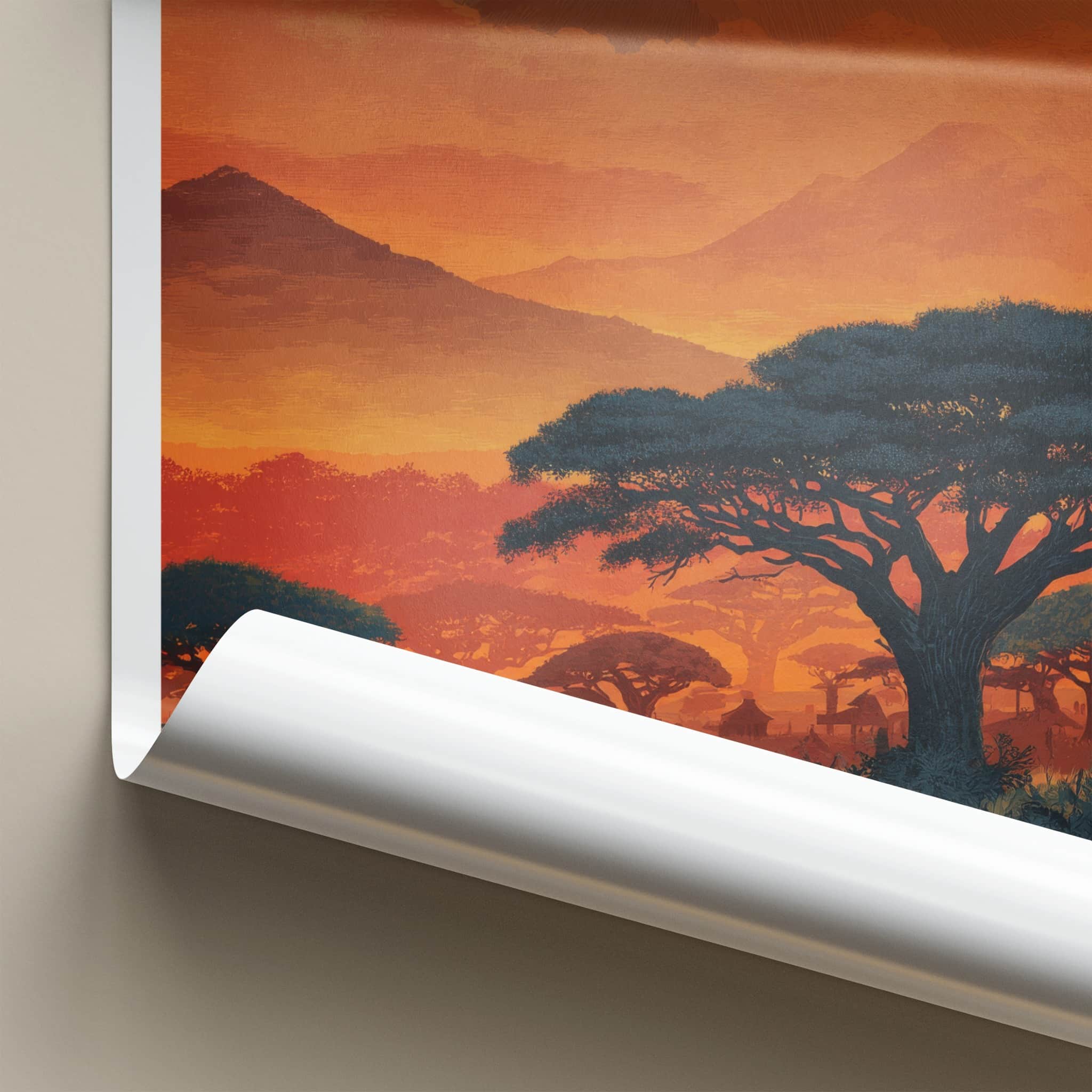 Tanzania Poster - Africa Fine Art - Savannah Elephant Kilimanjaro Gift