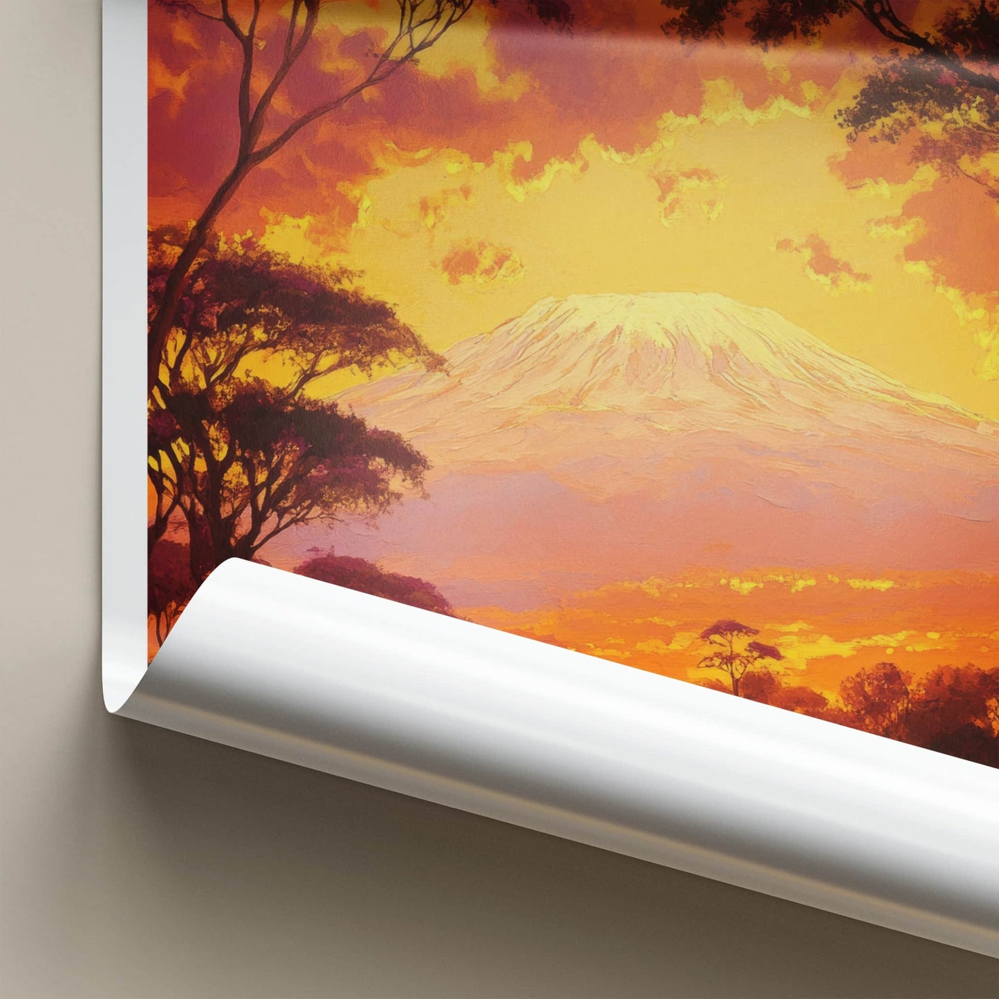 Tanzania Poster - Tanzania Travel Art - Fiery Sunset Elephants Home Decor
