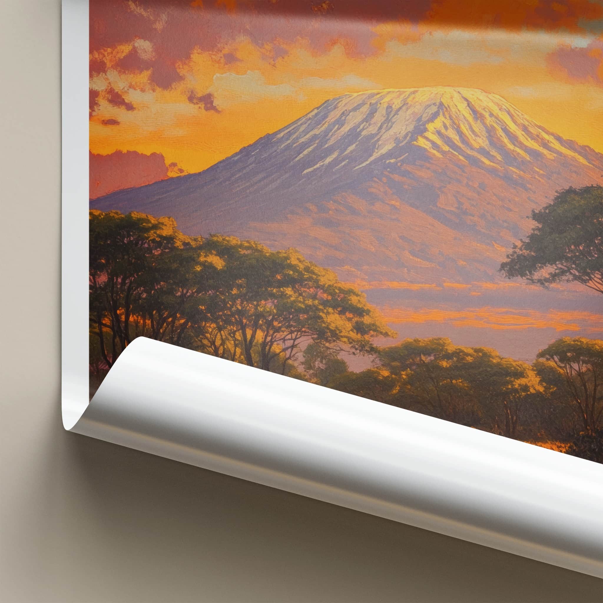 Tanzania Poster - Tanzania Travel Art - Golden Kilimanjaro Elephants Wall Decor