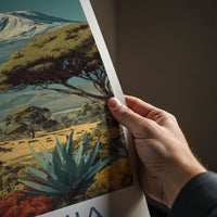 Tanzania Poster - Tanzania Travel Art - Snowy Mountain Safari Gallery Art