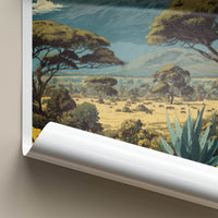 Tanzania Poster - Tanzania Travel Art - Snowy Mountain Safari Gallery Art