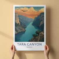 Tara Canyon Poster - Montenegro Travel Art - Eagle Canyon Sunset Home Decor