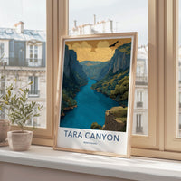 Tara Canyon Poster - Montenegro Travel Art - Eagle Soaring Canyon Home Decor