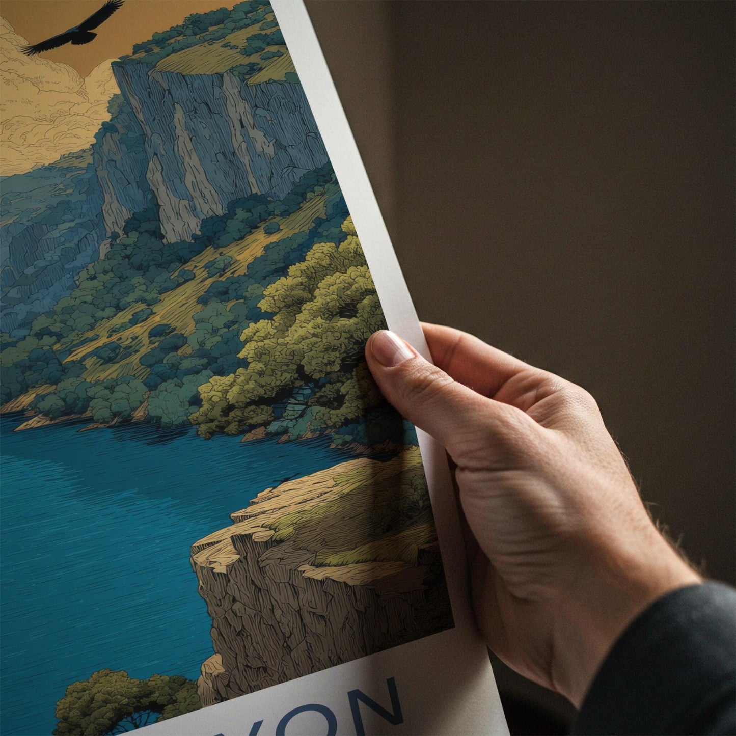 Tara Canyon Poster - Montenegro Travel Art - Eagle Soaring Canyon Home Decor