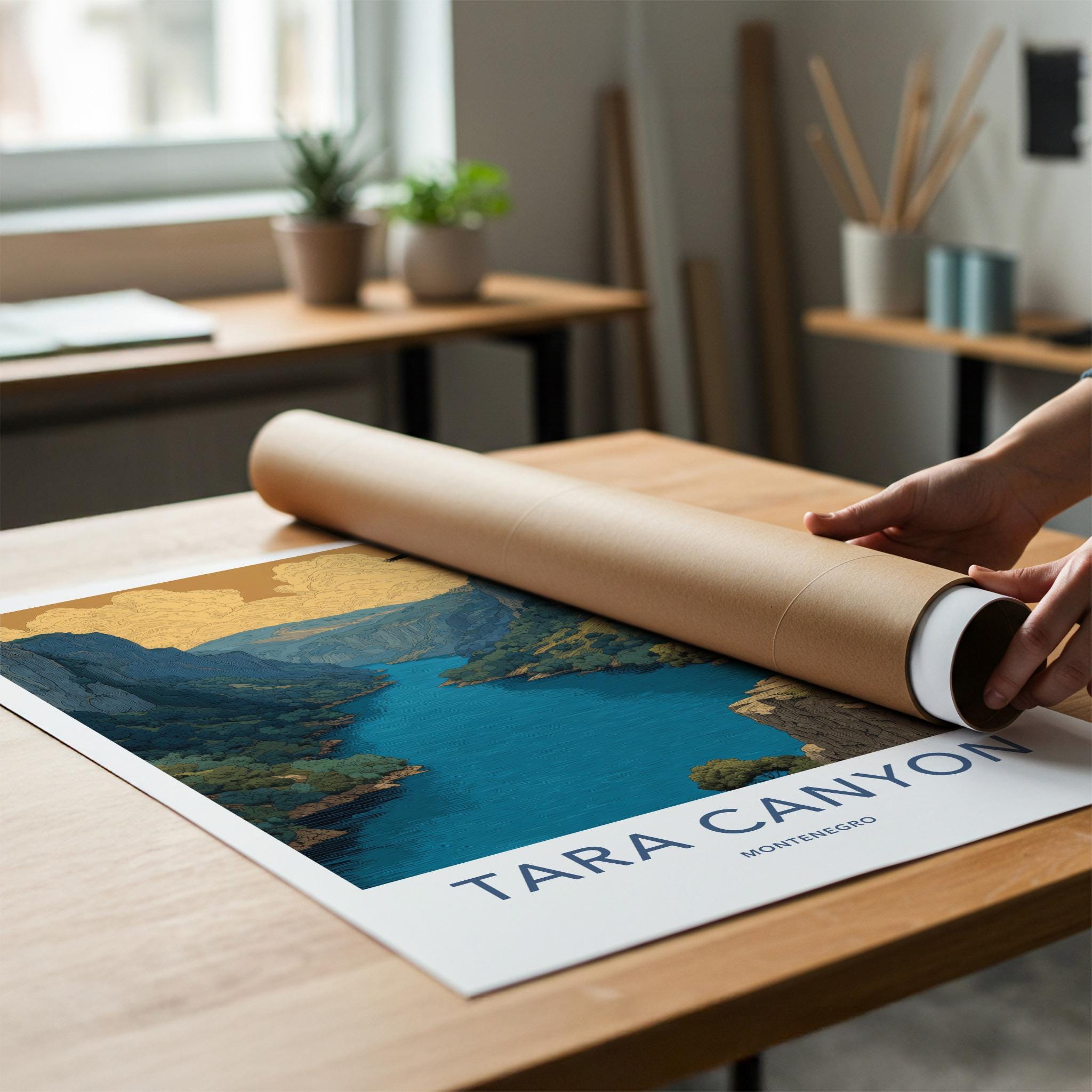 Tara Canyon Poster - Montenegro Travel Art - Eagle Soaring Canyon Home Decor