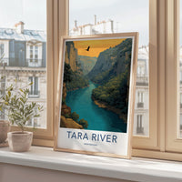Tara River Poster - Montenegro Travel Art - Canyon River Eagle Home Decor