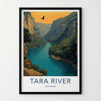 Tara River Poster - Montenegro Travel Art - Canyon River Eagle Home Decor