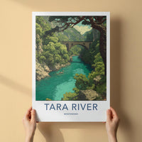 Tara River Poster - Montenegro Travel Art - Stone Arch Bridge Home Decor