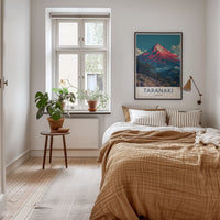 Taranaki Poster - New Zealand Travel Art - Red Peak Summit Gallery Art